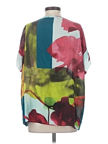 Lafayette 148 New York Short Sleeve Silk Top (view 2)