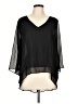 Jennifer Lopez 100% Polyester Black 3/4 Sleeve Blouse Size L - photo 1