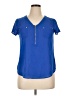 E&M Collection 100% Polyester Blue Short Sleeve Blouse Size XL - photo 1