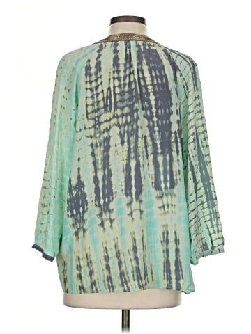 Tangerine 3/4 Sleeve Silk Top (view 2)