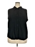 Croft & Barrow Black Sleeveless Button-Down Shirt Size 2X - photo 1