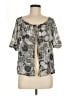 Covington 100% Polyester Silver Short Sleeve Blouse Size M - photo 1