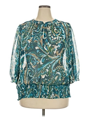 a.n.a. A New Approach 3/4 Sleeve Blouse (view 1)