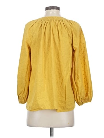 Madewell Floral Embroidered Smocked-Neck Raglan Top (view 2)