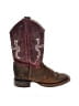 Old West 100% Leather Burgundy Boots Size 3 1/2 (youth, wide) - photo 1