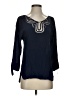 Rainn 100% Silk Blue 3/4 Sleeve Silk Top Size S - photo 1