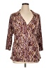 Attention Burgundy 3/4 Sleeve Blouse Size XL - photo 1