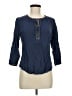 DR2 100% Rayon Solid Blue 3/4 Sleeve Blouse Size M - photo 1