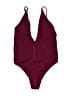 Parade Solid Burgundy One Piece Swimsuit Size S - photo 1