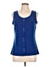 Susan Lawrence Blue Sleeveless Blouse Size L - photo 1