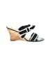 Unisa 100% Leather Stripes Ivory Wedges Size 9 - photo 1