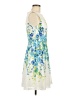 Studio One 100% Polyester Floral Blue Cocktail Dress Size 6 - photo 4