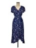Fun2Fun 100% Rayon Floral Blue Casual Dress Size M - photo 1
