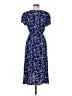 Fun2Fun 100% Rayon Floral Blue Casual Dress Size M - photo 2