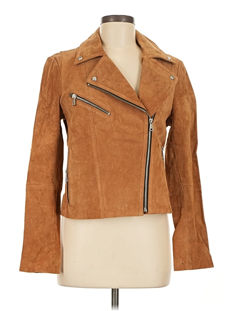 Pre-owned Bagatelle Leather Jacket In Brown