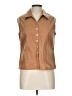 Gemilli Brown Sleeveless Button-Down Shirt Size L - photo 1