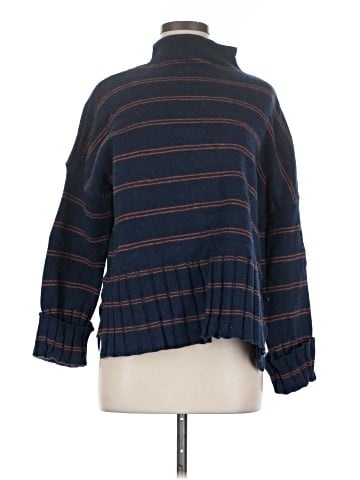 Madewell Striped Glenmoor Mockneck Sweater in Cotton-Merino Yarn (view 1)