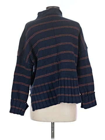 Madewell Striped Glenmoor Mockneck Sweater in Cotton-Merino Yarn (view 2)