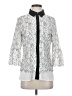Karl Lagerfeld Paris 100% Polyester Silver 3/4 Sleeve Blouse Size S - photo 1
