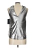 RACHEL Rachel Roy 100% Polyester Metallic Silver Sleeveless Top Size L - photo 2