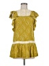 Leifsdottir 100% Silk Yellow Short Sleeve Silk Top Size 8 - photo 1