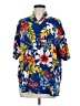 Marisa Christina Tropical Blue Short Sleeve Blouse Size M - photo 1