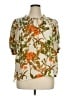 Rose + Olive 100% Polyester Ivory Short Sleeve Blouse Size XL - photo 1