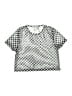 Full Tilt 100% Polyester Checkered-gingham Silver Short Sleeve T-Shirt Size Small - photo 1