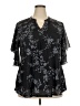 Timeson Black Short Sleeve Blouse Size XXL - photo 1
