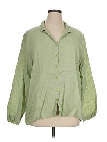 Flax 3/4 Sleeve Button-Down Shirt (view 1)