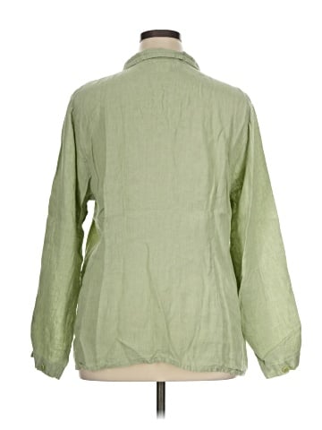 Flax 3/4 Sleeve Button-Down Shirt (view 2)
