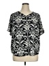 Croft & Barrow 100% Polyester Black Short Sleeve Blouse Size 1X - photo 1