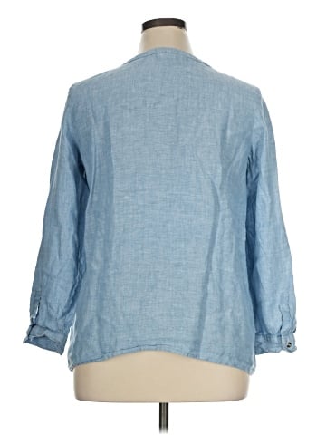 JM Collection 3/4 Sleeve Button-Down Shirt (view 2)