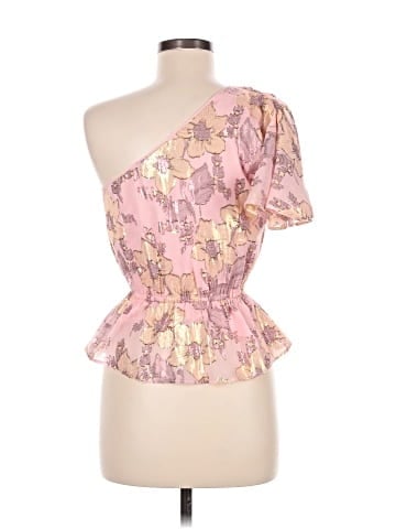 7 For All Mankind Short Sleeve Silk Top (view 2)