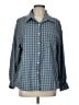 Unbranded 100% Polyester Checkered-gingham Blue Long Sleeve Blouse Size L - photo 1