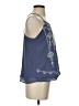 Mine 100% Polyester Blue Sleeveless Blouse Size S - photo 4
