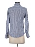 Simple Retro Stripes Blue Long Sleeve Button-Down Shirt Size S - photo 2