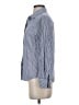 Simple Retro Stripes Blue Long Sleeve Button-Down Shirt Size S - photo 5