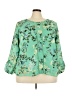 Belldini 100% Polyester Green 3/4 Sleeve Blouse Size 3X - photo 1