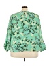 Belldini 100% Polyester Green 3/4 Sleeve Blouse Size 3X - photo 2