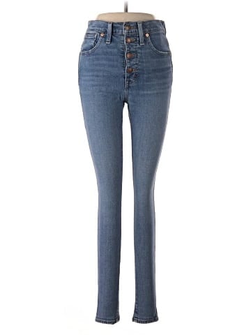 Madewell 10" High-Rise Skinny Jeans in Dewitt Wash: Button-Front TENCEL&trade; Denim Edition (view 1)