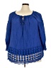 Unique Spectrum Blue 3/4 Sleeve Blouse Size 3X - photo 1