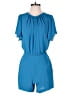 White House Black Market 100% Polyester Solid Blue Romper Size 4 - photo 1