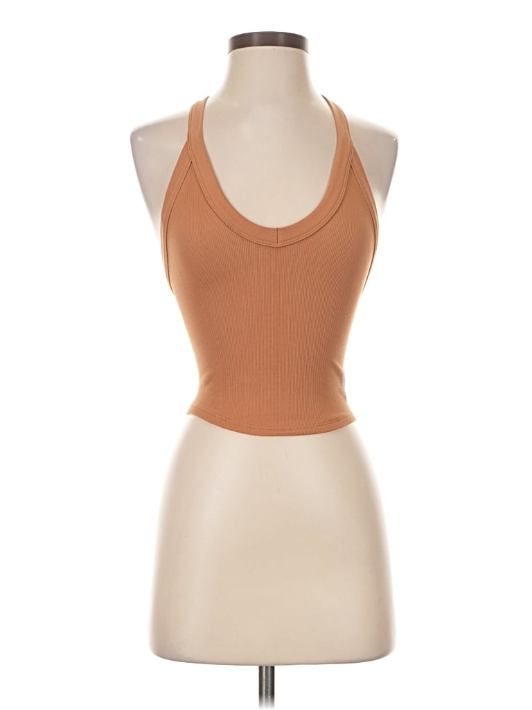 Pre-owned Fp Movement Tank Top Brown Halter Neckline Tops