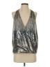 Single 100% Polyester Metallic Silver Sleeveless Blouse Size XS - photo 1