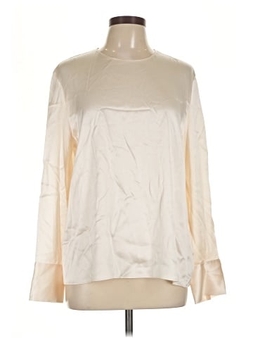 Vince. Long Sleeve Silk Top (view 1)