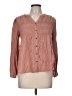 Target 100% Elastic Pink Brown Long Sleeve Blouse Size M - photo 1
