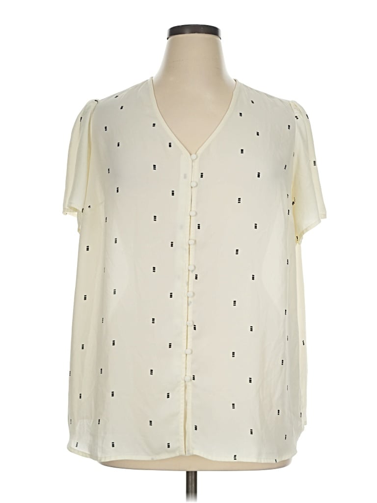 Pre-owned 41hawthorn Short Sleeve Blouse In Ivory