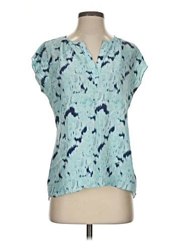 Max Studio Short Sleeve Silk Top (view 1)