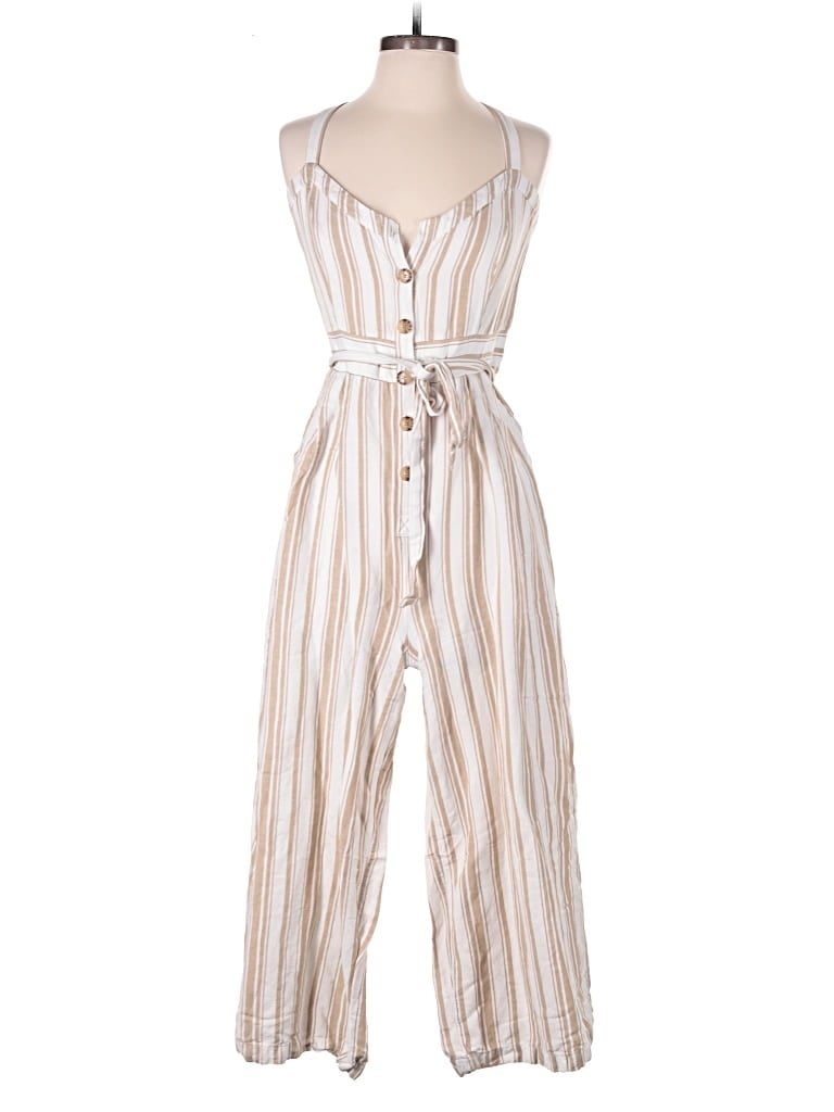 Pre-owned Ann Taylor Loft Jumpsuit In Tan